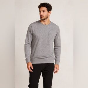 Vuori Gray Long Sleeve Sweatshirt Crewneck Pocket Athleisure Pullover Size M